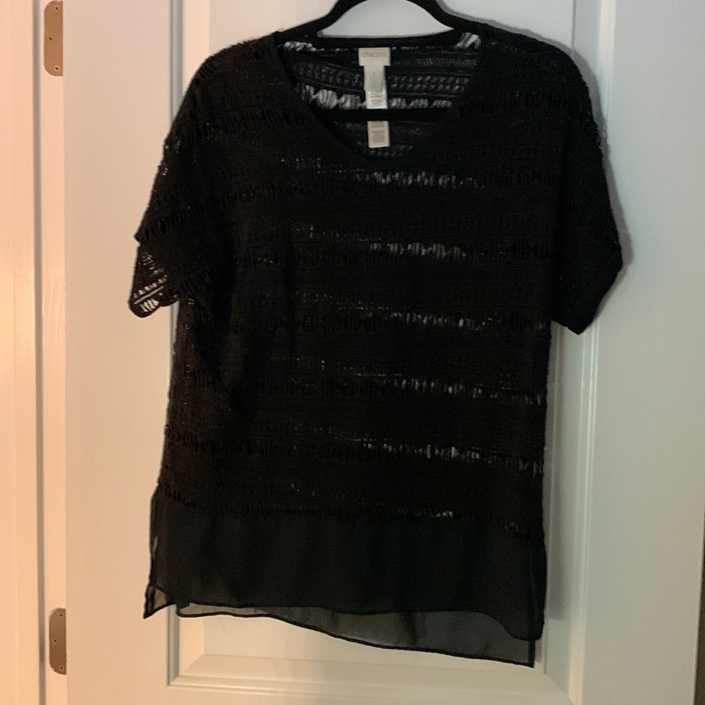 Black Lacey top from Chicos